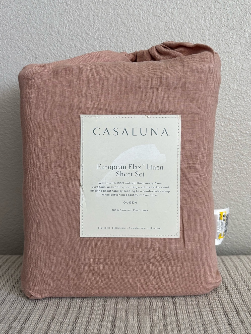 NWT Queen 100% Linen Sheet Set Adobe Clay - Casaluna